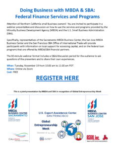 11-19-24 Doing Business with MBDA & SBA - Federal Finance Services and Programs