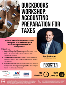 (Flyer) Workshop - QuickBooks Accounting Preparation for Taxes